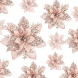 36 Pzs Poinsettias Artificiales con Clips para Decoraciones Navidad
