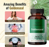 Suplemento de raíz Goldenseal  Pastillas orgánicas 100 cáp