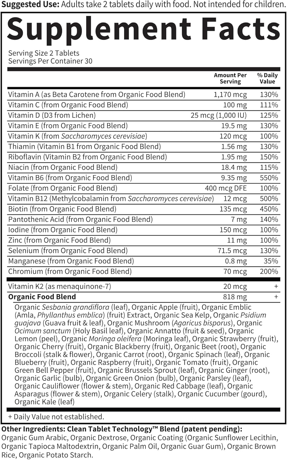 Multivitamínico Orgánico Vegano para Hombres, Garden of Life, 60 Tabs
