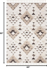 Alfombra Shag Marroquí, Diseño Boho, No Desprende Pelusa, MTS688A