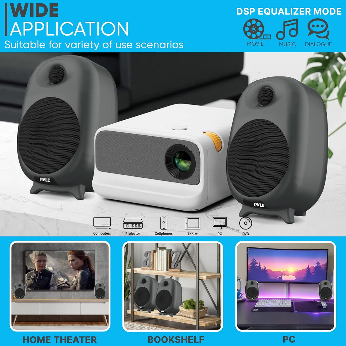 Parlantes Portátiles con Bluetooth de 60 W PYLE-HOME PBKSR40