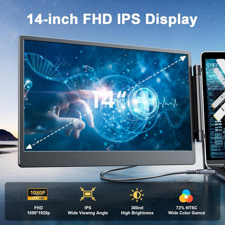 Extensor de Pantalla S3, Monitor Portátil 14'' 1080P FHD