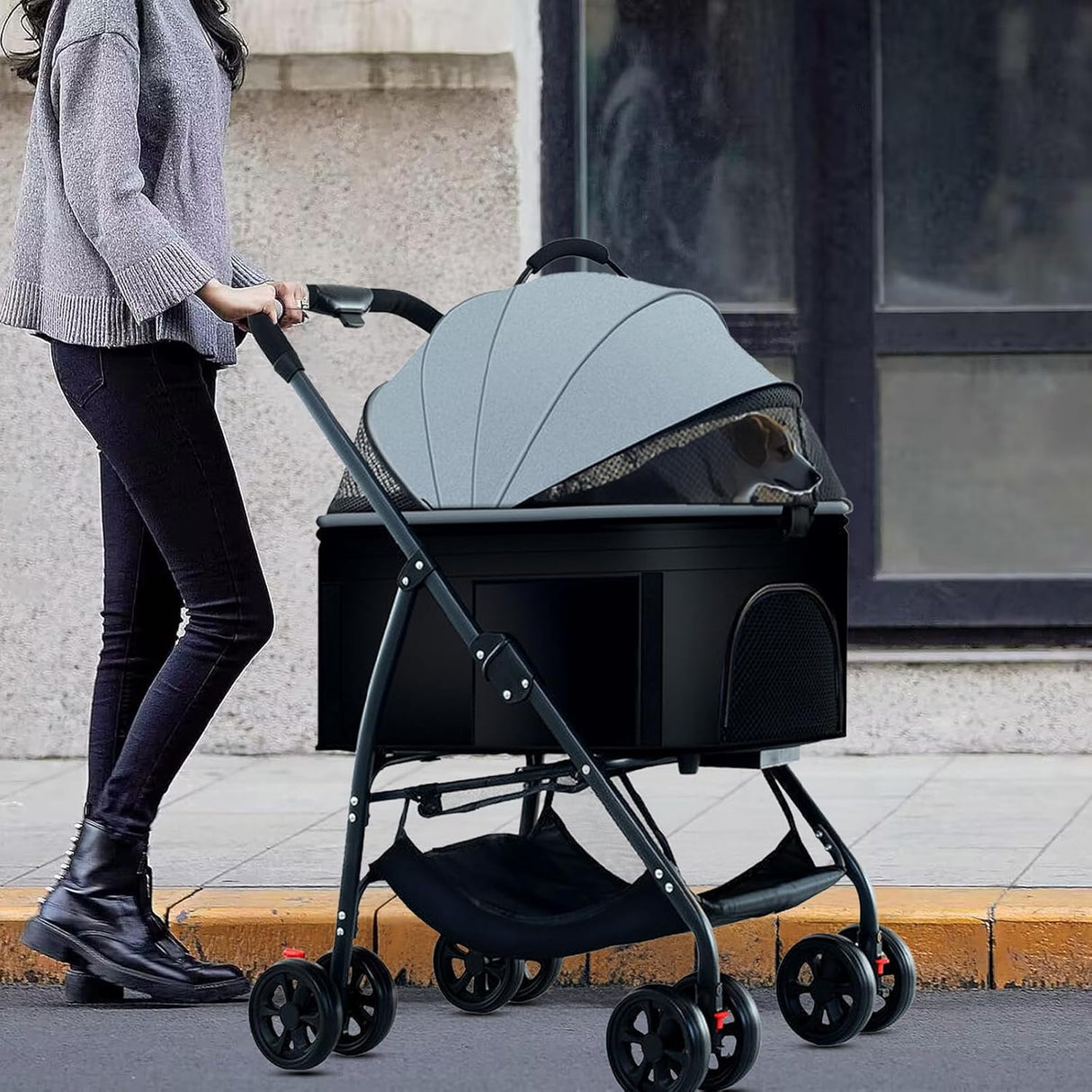 Carrito 3 en 1 para Perros, Marca Desconocida, Plegable, 55lbs