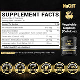 Suplemento NAD+ 900mg, Energía Celular y Vitalidad - 60 Caps