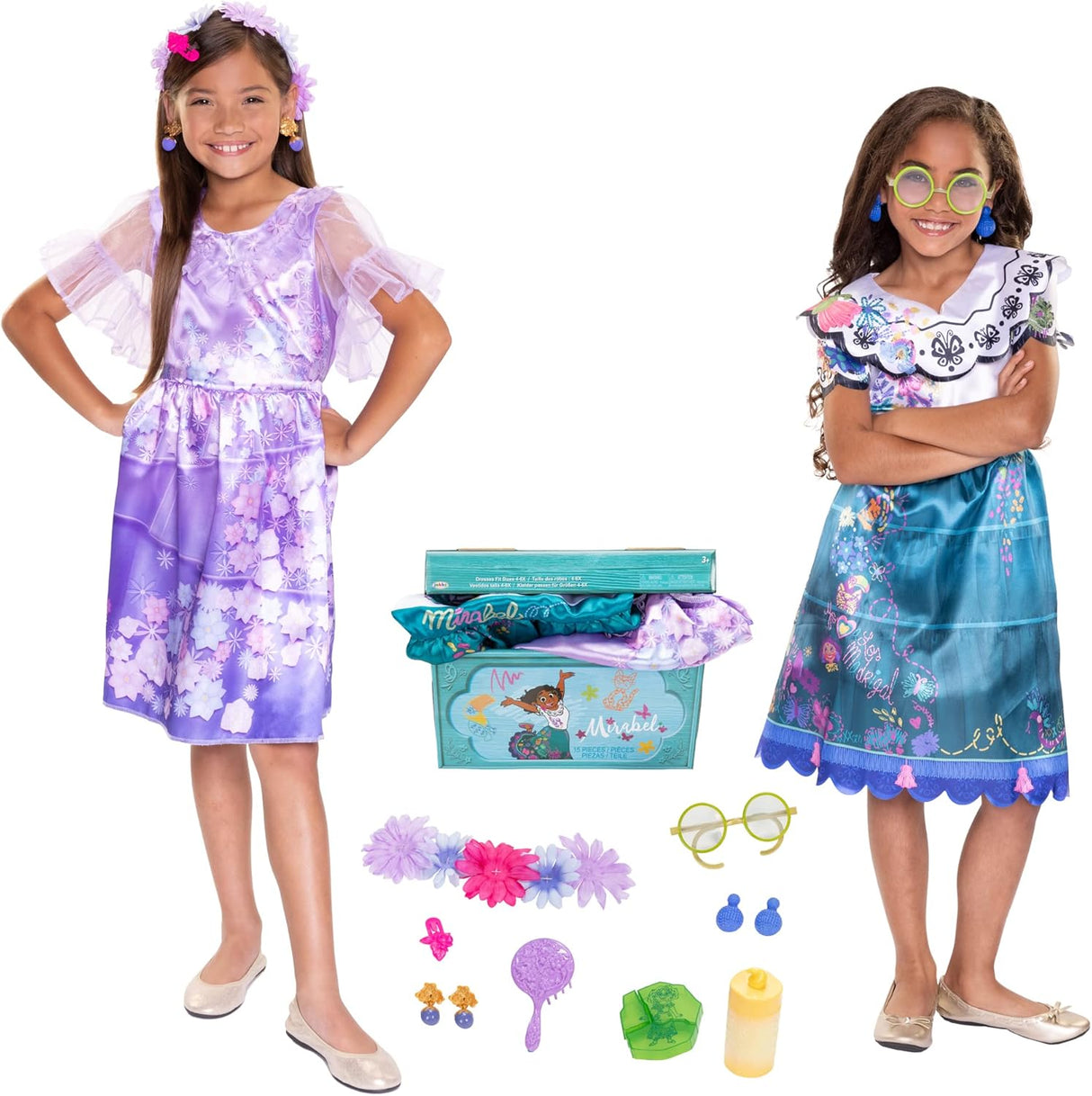 2 disfraces de Mirabel e Isabella en poliéster talla 4-6