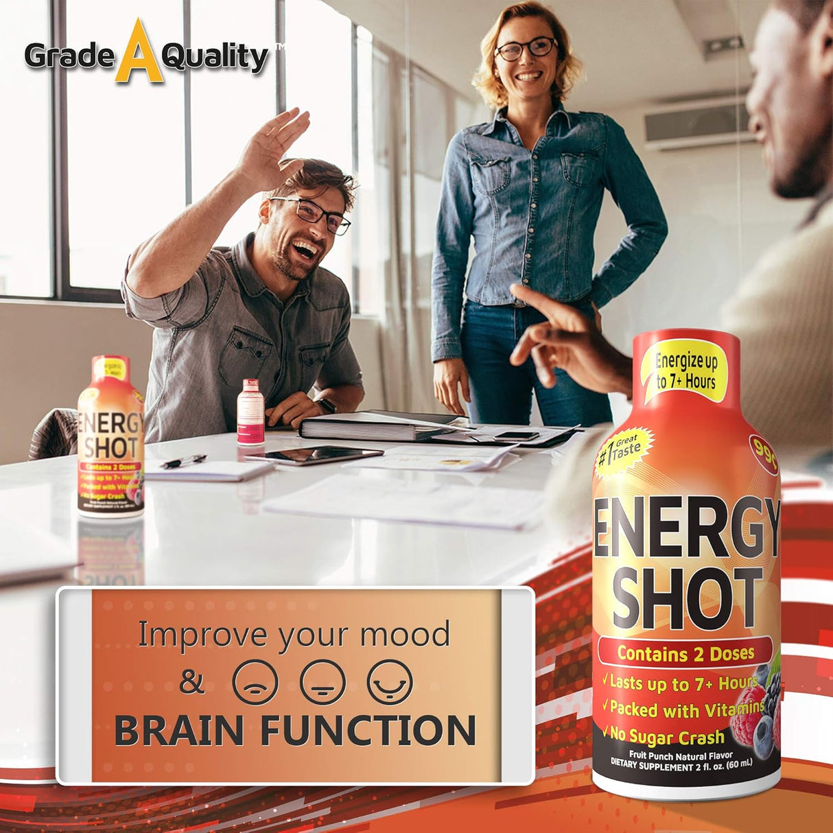 Vitamina Energy Shots, sabor a ponche de frutas pack 12