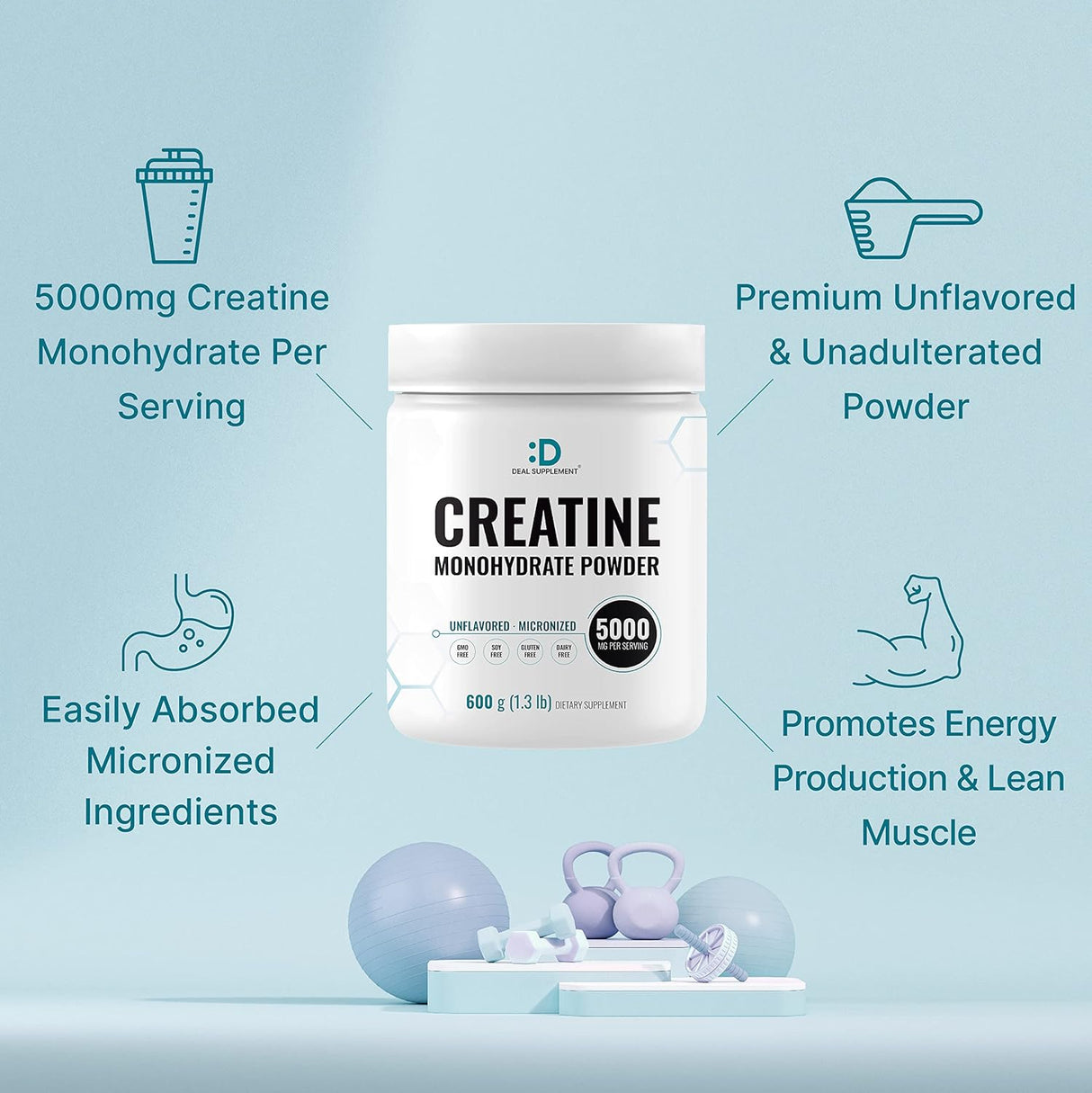 Suplementos Alimenticios Monohidrato de creatina en polvo