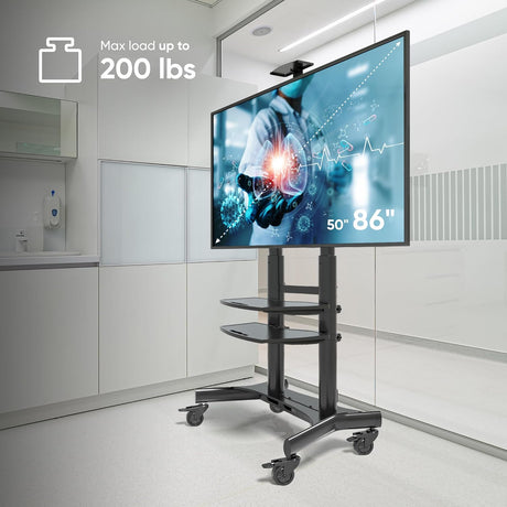 Soporte móvil para TV ONKRON, ajustable, VESA 800x500, 200 lbs