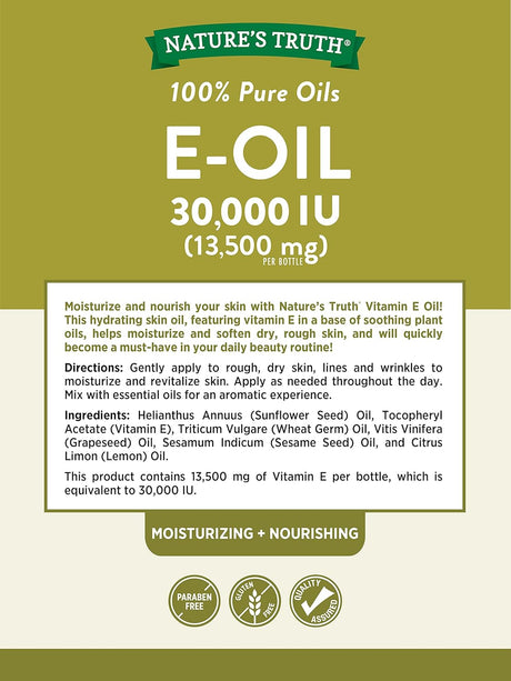 Aceite de Vitamina E Pura para la Piel 30,000 IU, Aroma Limón