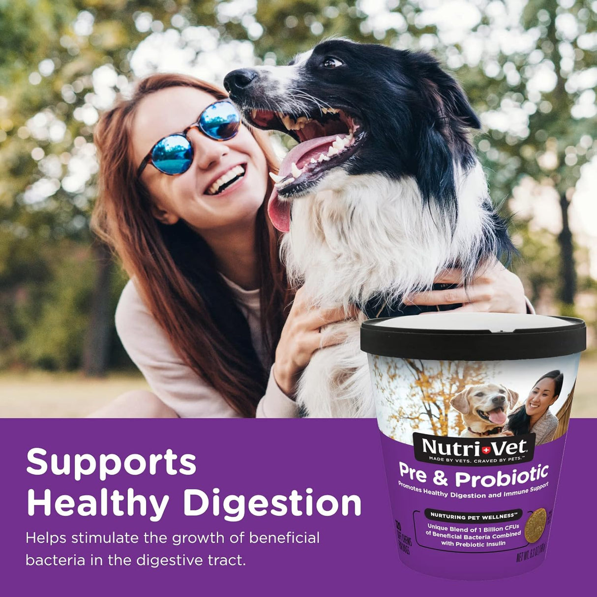Vitaminas suaves pre y probióticos para perros