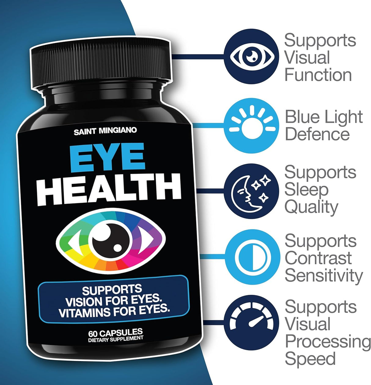 Suplemento vitamínico para la salud ocular y la visión 60u