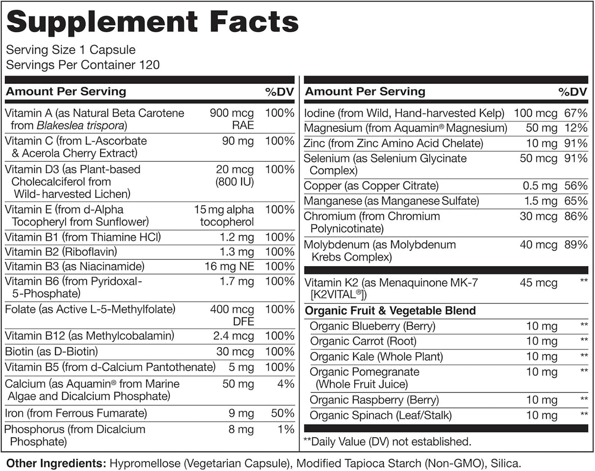 Multivitamínico para Mujeres NATURELO - Energía, 120 Cápsulas