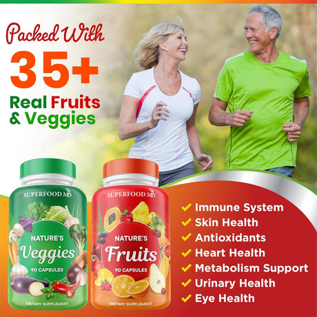 Suplemento de frutas y verduras 90 frutas y 90 cápsulas