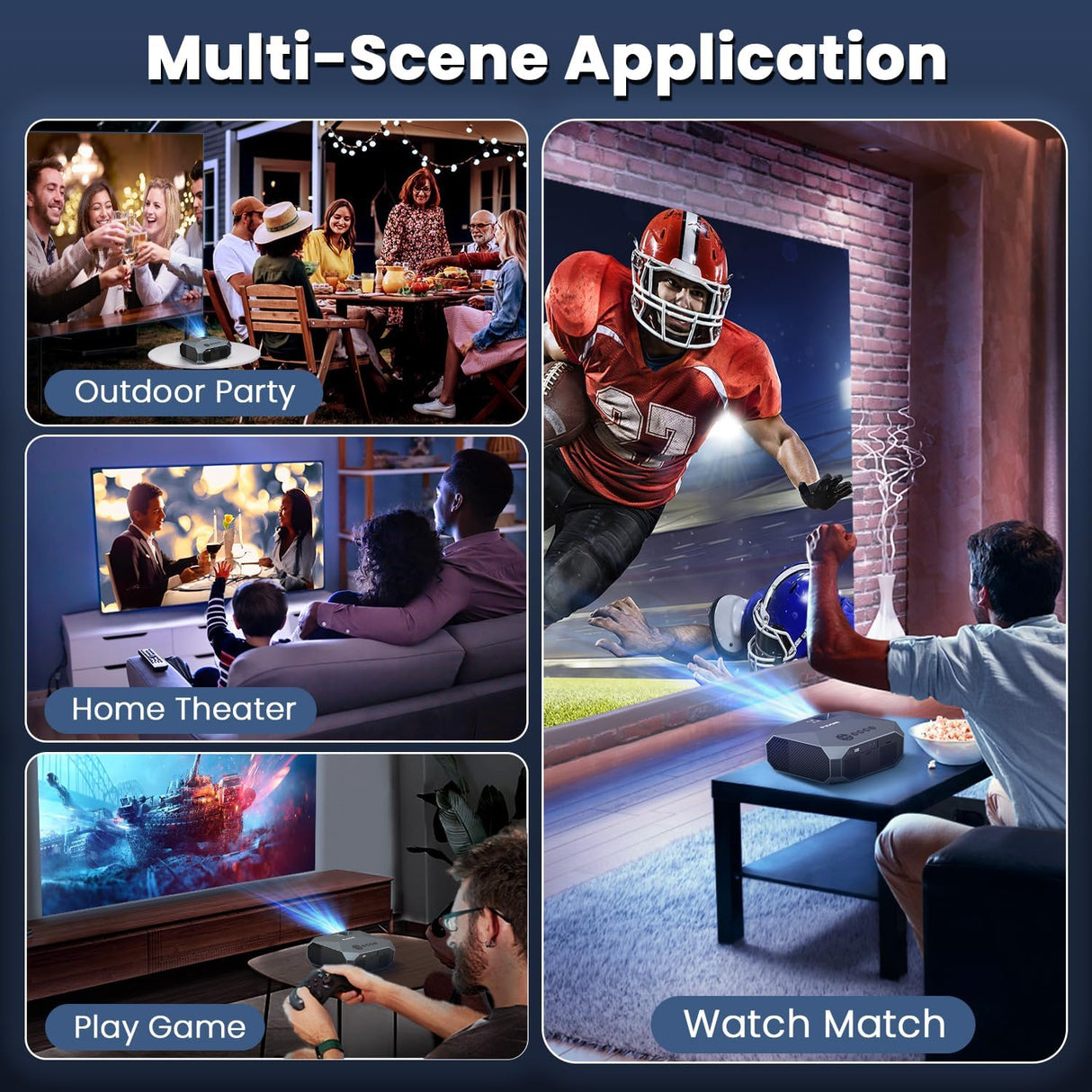Proyector FUDONI 15000L 1080P 4K, WiFi 5G y Bluetooth