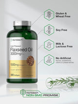 Cápsulas de aceite de linaza 3000mg Horbäach, Omega 3 6 9