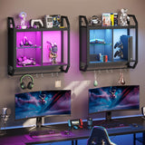 Estantes LED para juegos Bestier, estantes de vidrio ajustables