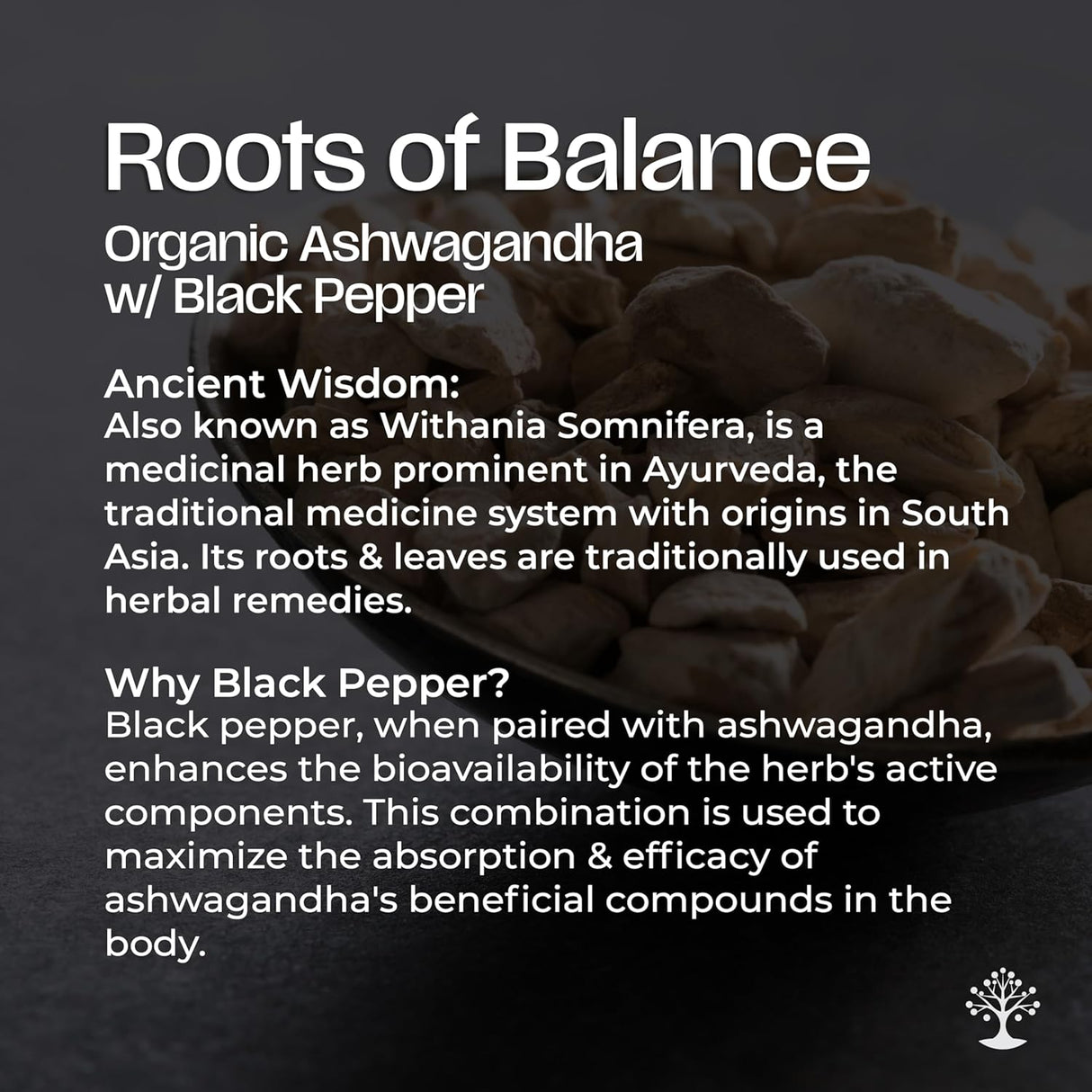 Ashwagandha con Pimienta Negra - Orgánico, 120 Cápsulas Veganas