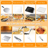 Horno de pizza eléctrico 800°F, portátil 12” para casa y comercio