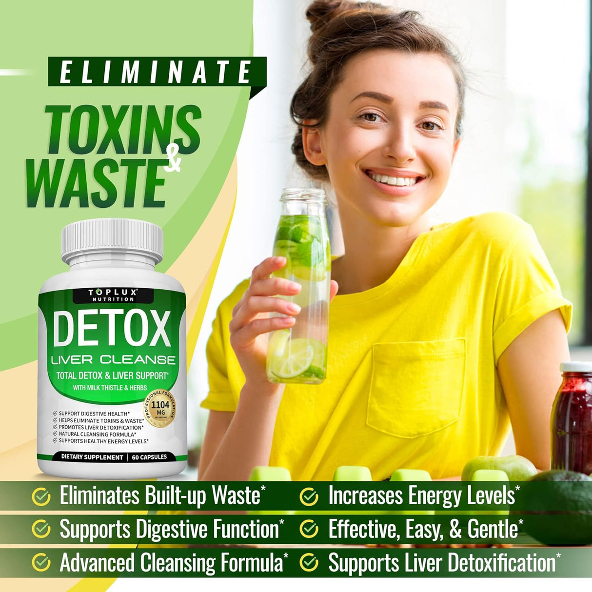 Suplemento y apoyo hepático de desintoxicación natural Toplux