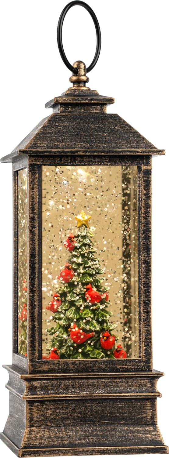 Lanterna Musical con Nieve, Árbol de Navidad, USB/Batería