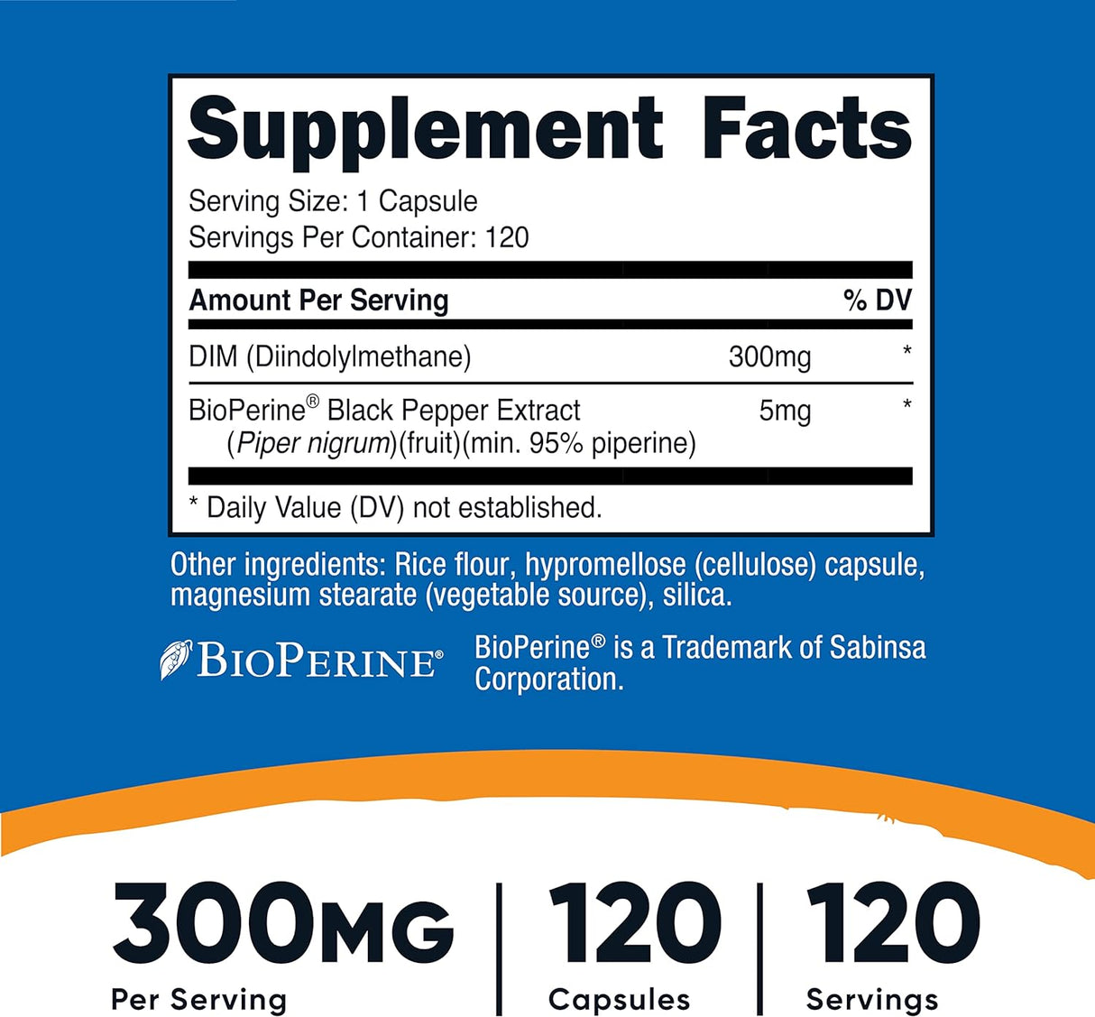 Suplemento Nutricost  120 cápsulas con Bioperine 1 botella