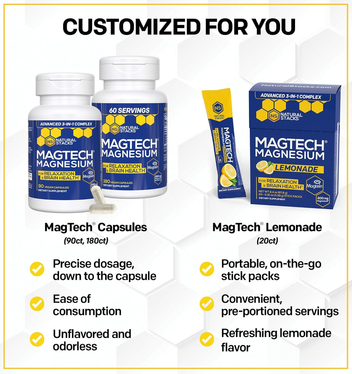 MagTech Suplemento de Magnesio 3 Formas 90 Cápsulas