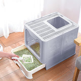 Caja de arena plegable para gatos con tapa Panghuhu88