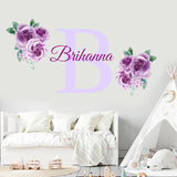 Vinilo Decorativo Nombre con Rosas - Personalizado para Niñas