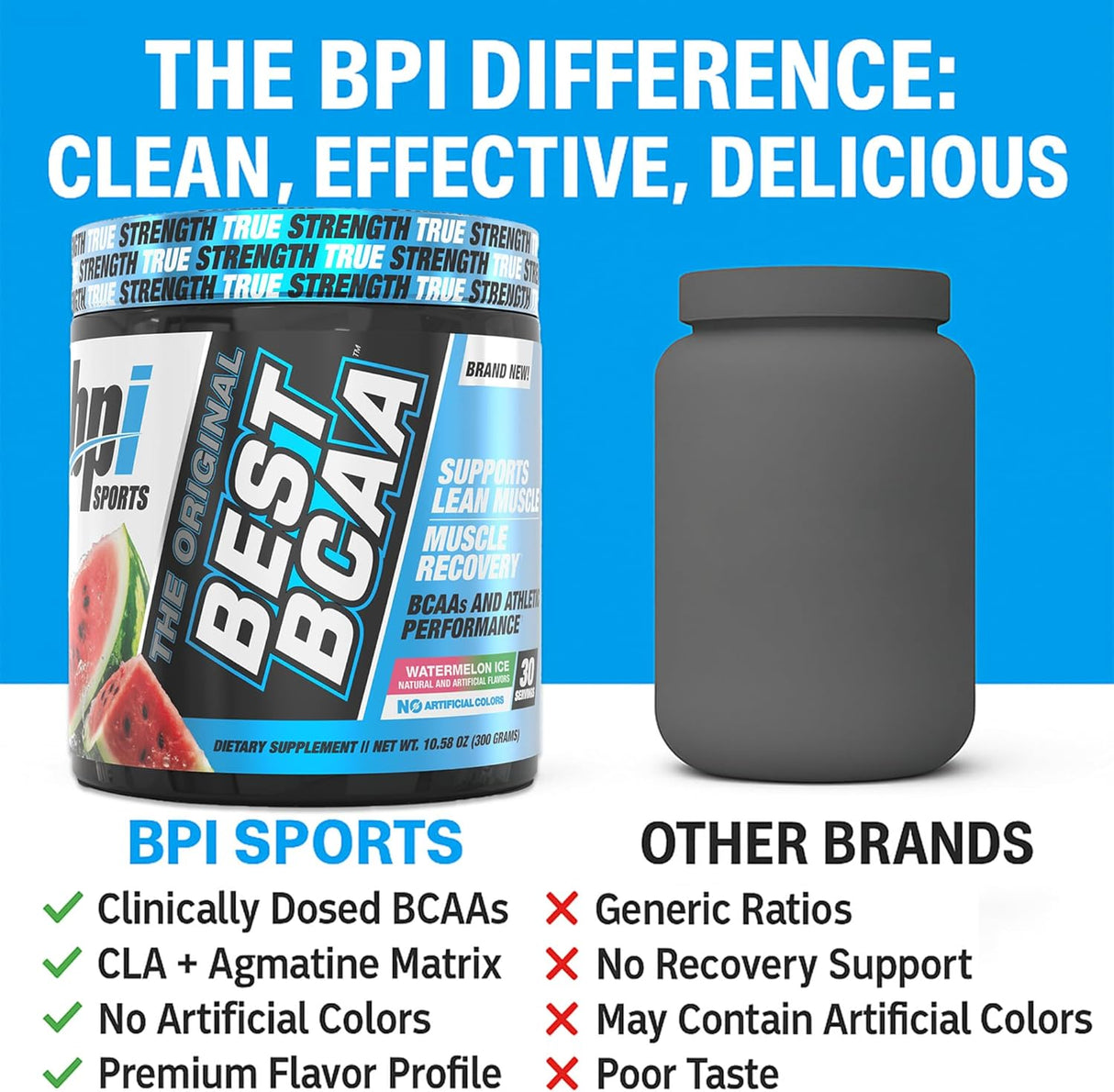 BPI Sports BCAA en Polvo - Recuperación Muscular - 30 Servings