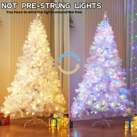 Árbol de Navidad Artificial de 6 pies con Luces LED y Control Remoto
