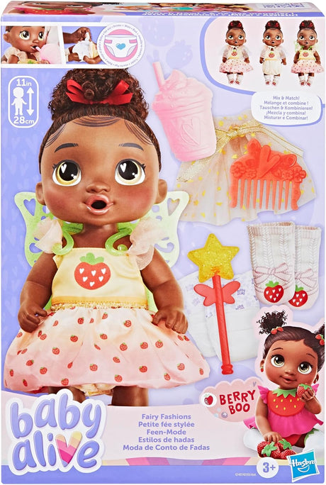 BabyAlive Fairy Fashions Berry Boo Muñeca, Accesorios, 11 Pulg, Amazon