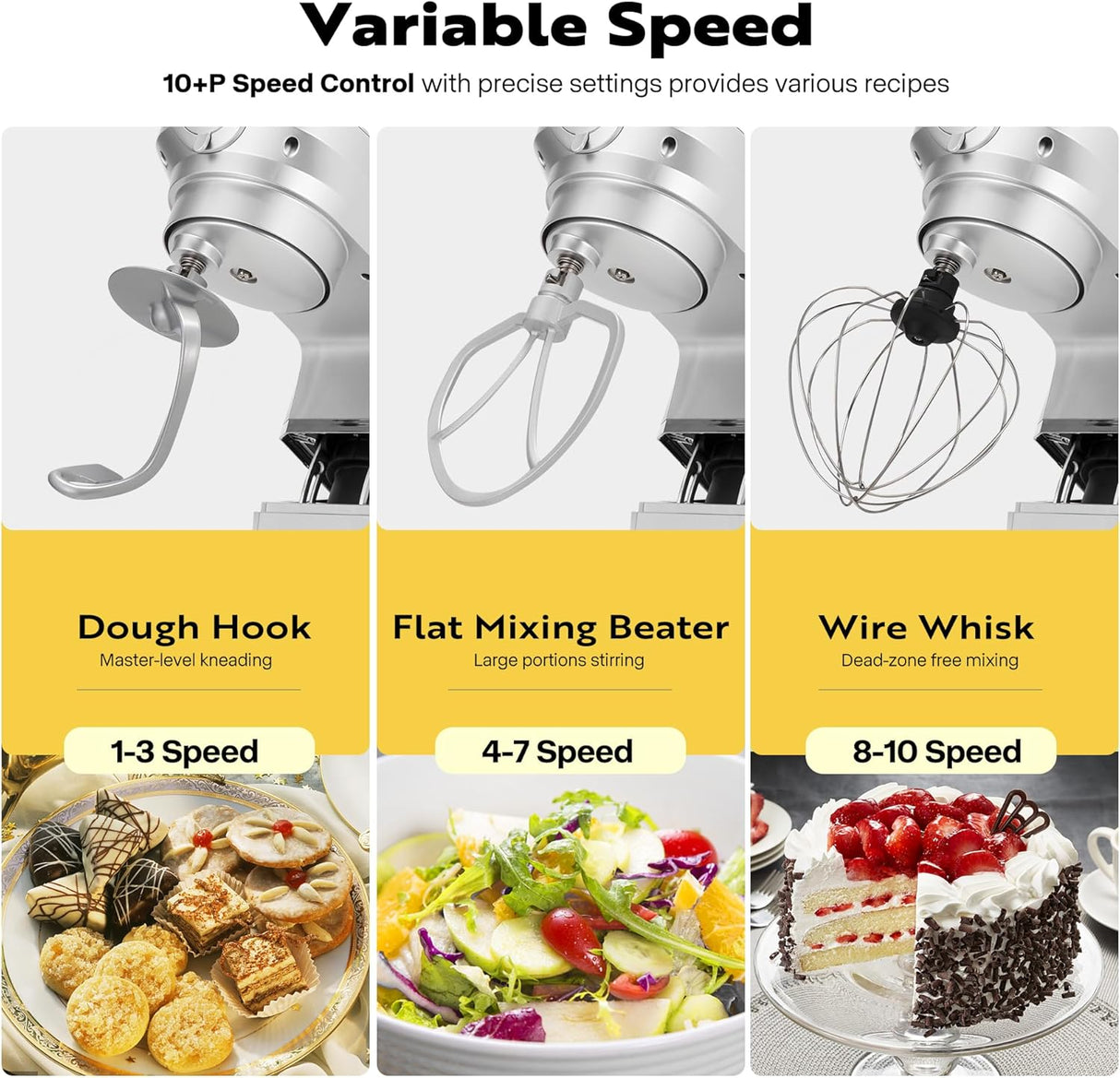 Batidora Multifuncional VIVOHOME 6 en 1 8.5qt 660W 10 Velocidades