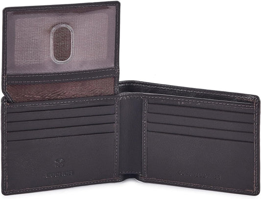 Billetera Cochoa para Hombre RFID Piel Bifold con 2 Ventanas