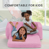 Silla convertible 2 en 1 de cama para niños, color rosa