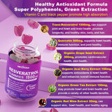 Suplemento Gomitas de resveratrol de 1500 mg  sin azúcar con quercetina