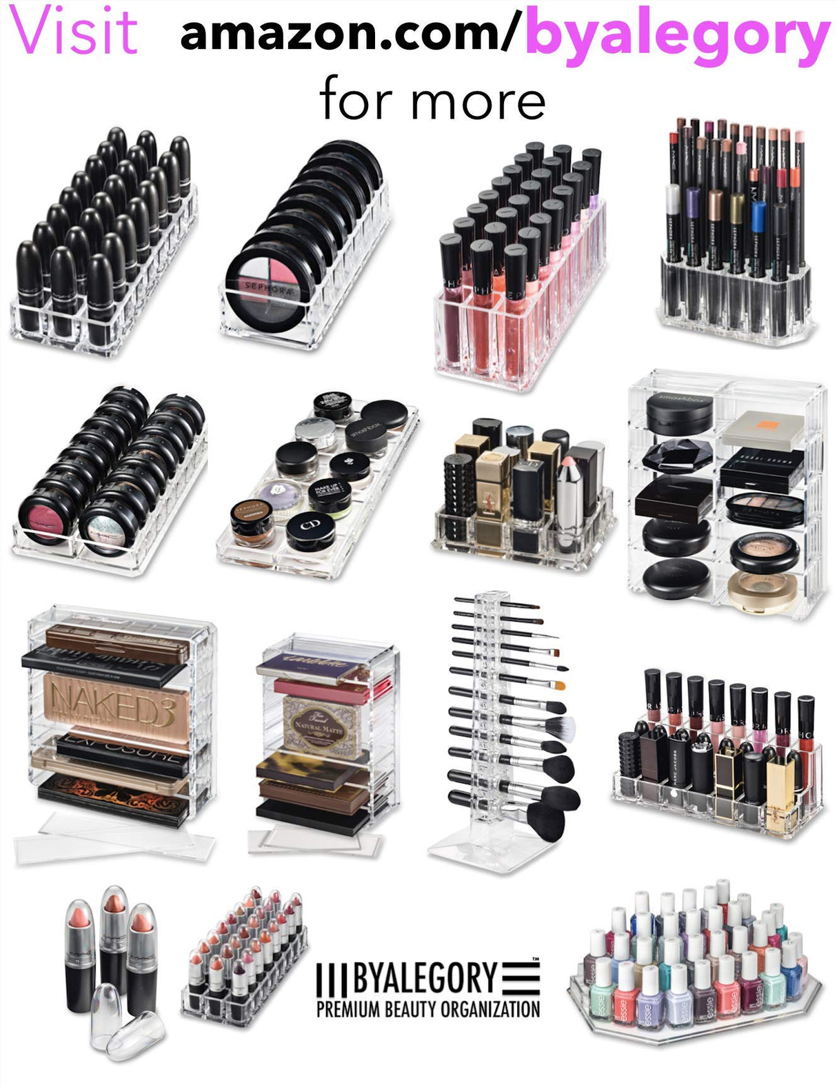 Organizador de acrílico de lápiz labial