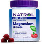 Suplemento Natrol Magnesio Citrato 330mg, 60 Gomas, 15 Días