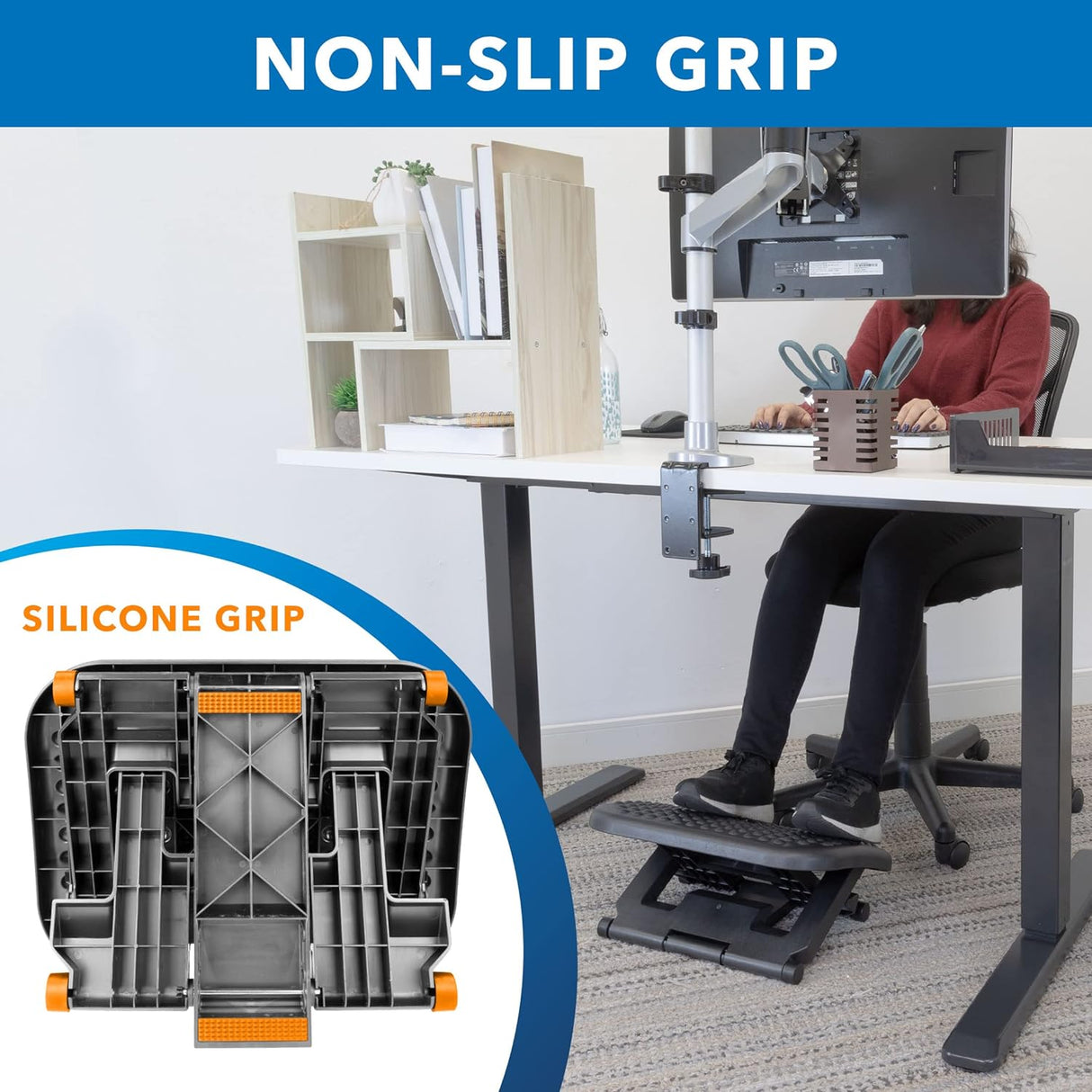 Reposapiés ergonómico para debajo del escritorio 3 niveles