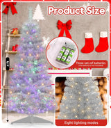 Árbol de Navidad Artificial Preiluminado, luces cálidas y coloridas, 4 pies