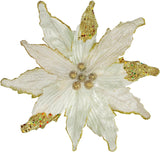 Flores Poinsettia Artificial Briful 12'' Set de 4 para Decorar