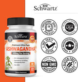Suplementos de Ashwagandha - Extra Fuerte, 60 Cápsulas