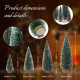 Mini Árbol de Navidad, Base de Madera, 4 Piezas, Decoración