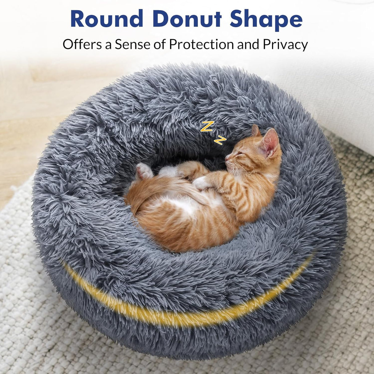 Cama para gatos Rabbitgoo, suave, lavable, tamaño mediano