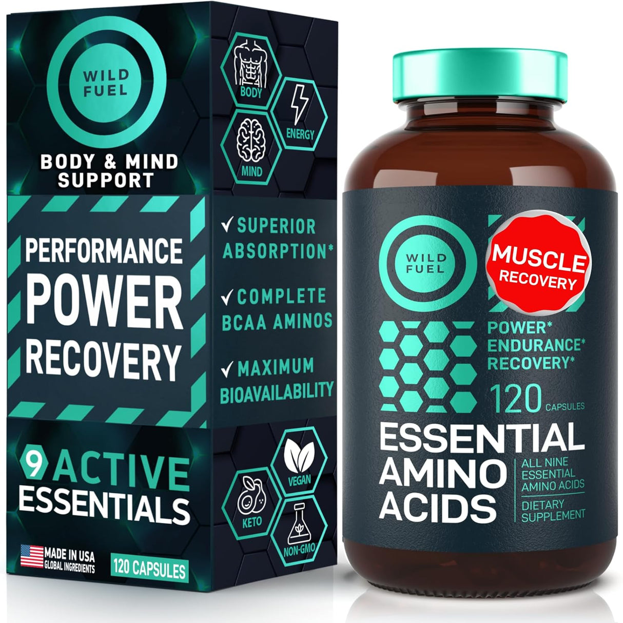 Suplemento de Aminoácidos Esenciales - 3000mg - 120 Cápsulas