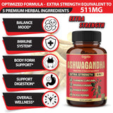 Suplemento de Ashwagandha 5200mg - 3 Paquetes 60 Cápsulas