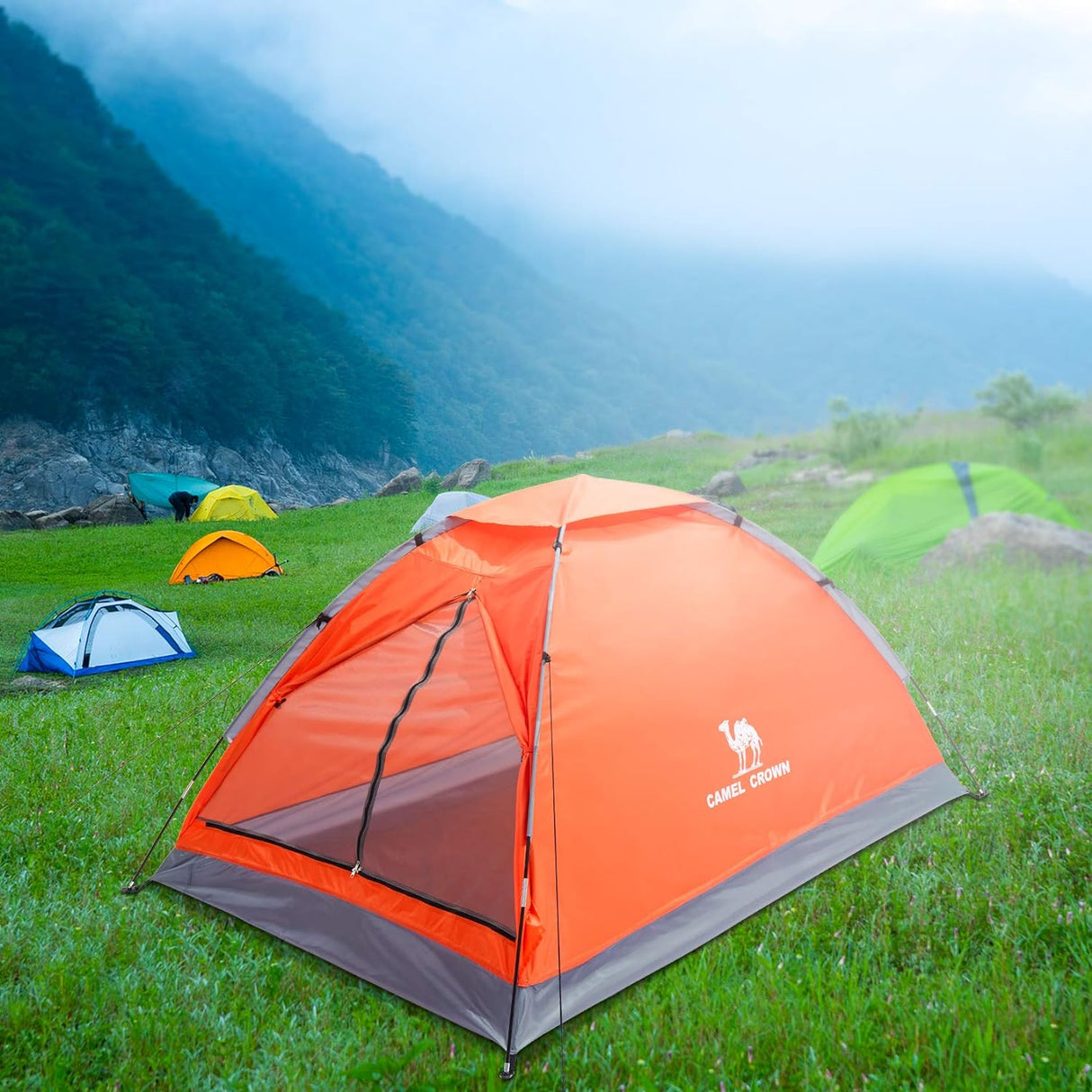Carpa CAMEL CROWN para 2/3/4/5 Personas, Impermeable, Ligera