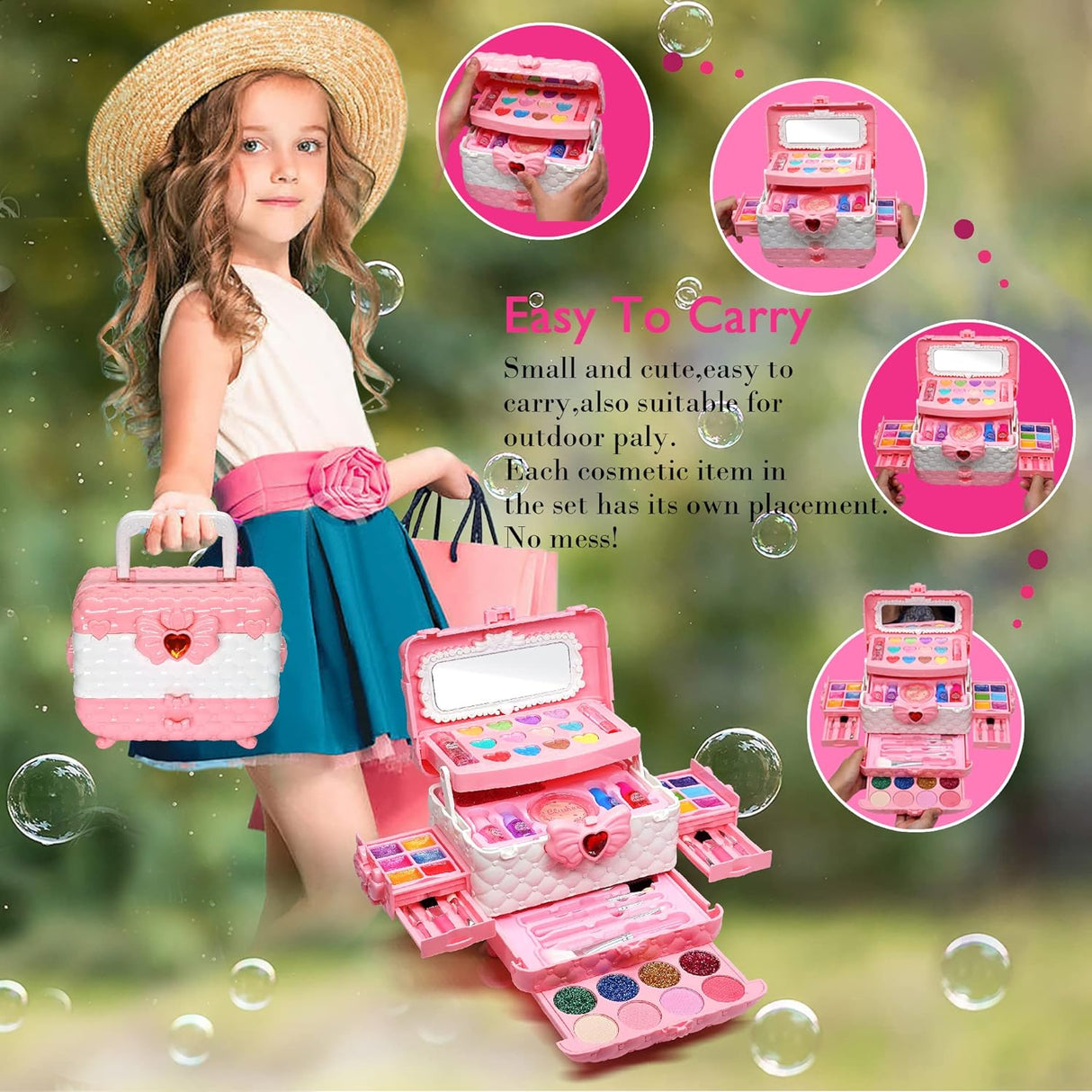 Kit de Maquillaje para Niñas - Juguete No Tóxico, Lavable