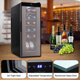 Refrigerador de vino NutriChef para 12 botellas termoeléctrico