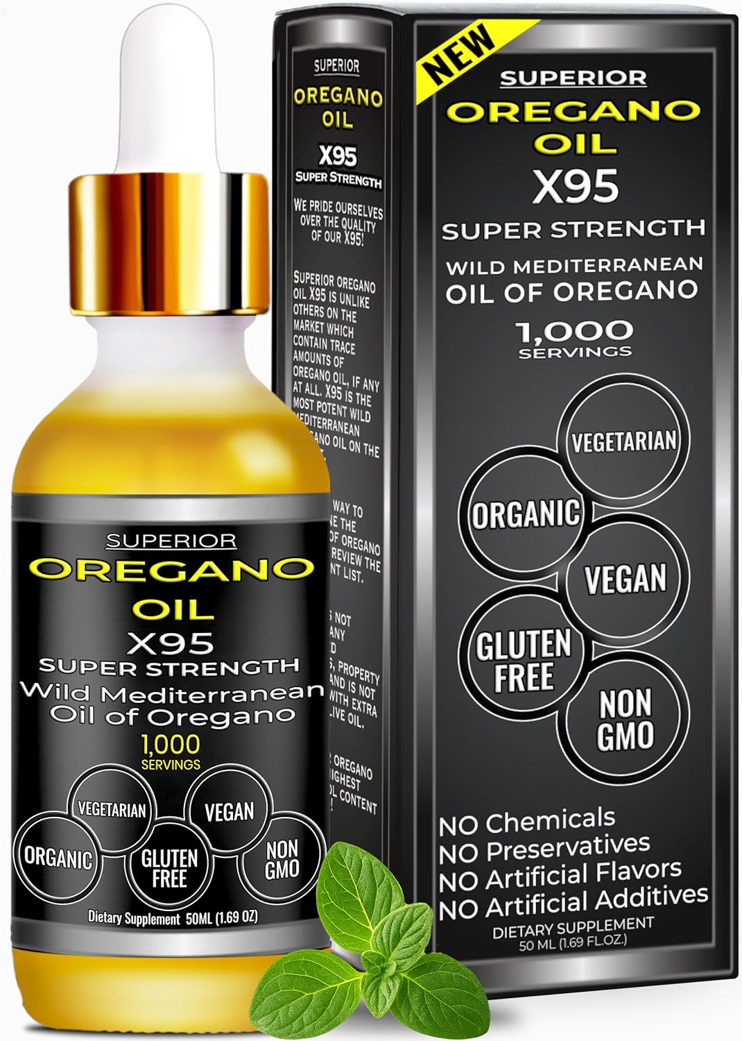 Aceite de Orégano Salvaje Mediterráneo – Súper Fuerza – 1000 Dosis