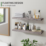 Estantes Flotantes Marsmiles, Madera Rústica, 24 Pulgadas, 2 Pzas